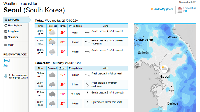 사진출처 : https://www.yr.no/place/South_Korea/Seoul/Seoul/