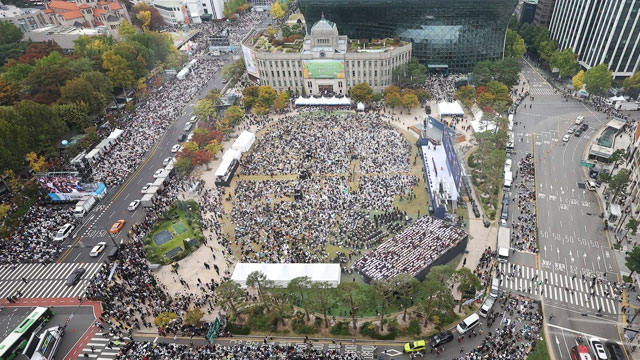 ‘수십만 집결’ 서울 도심 종교단체 집회…교통 혼잡 극심